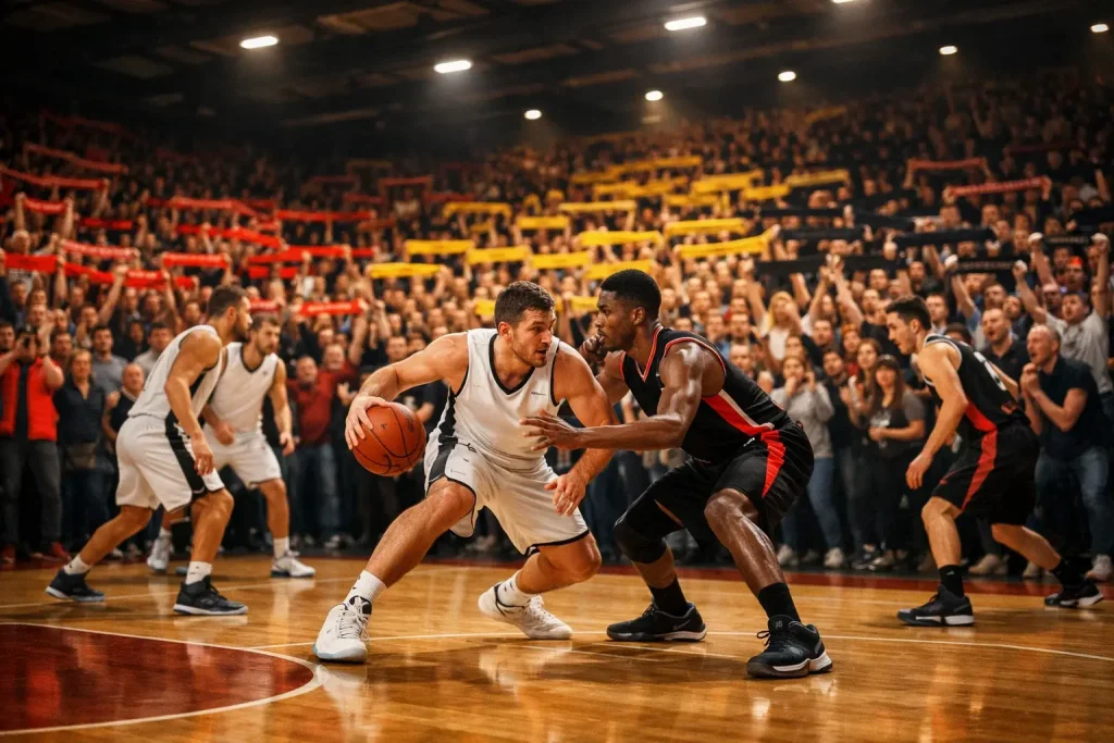 BBL Wetten – Basketballspiel in einer deutschen Arena mit stimmungsvollen Fans