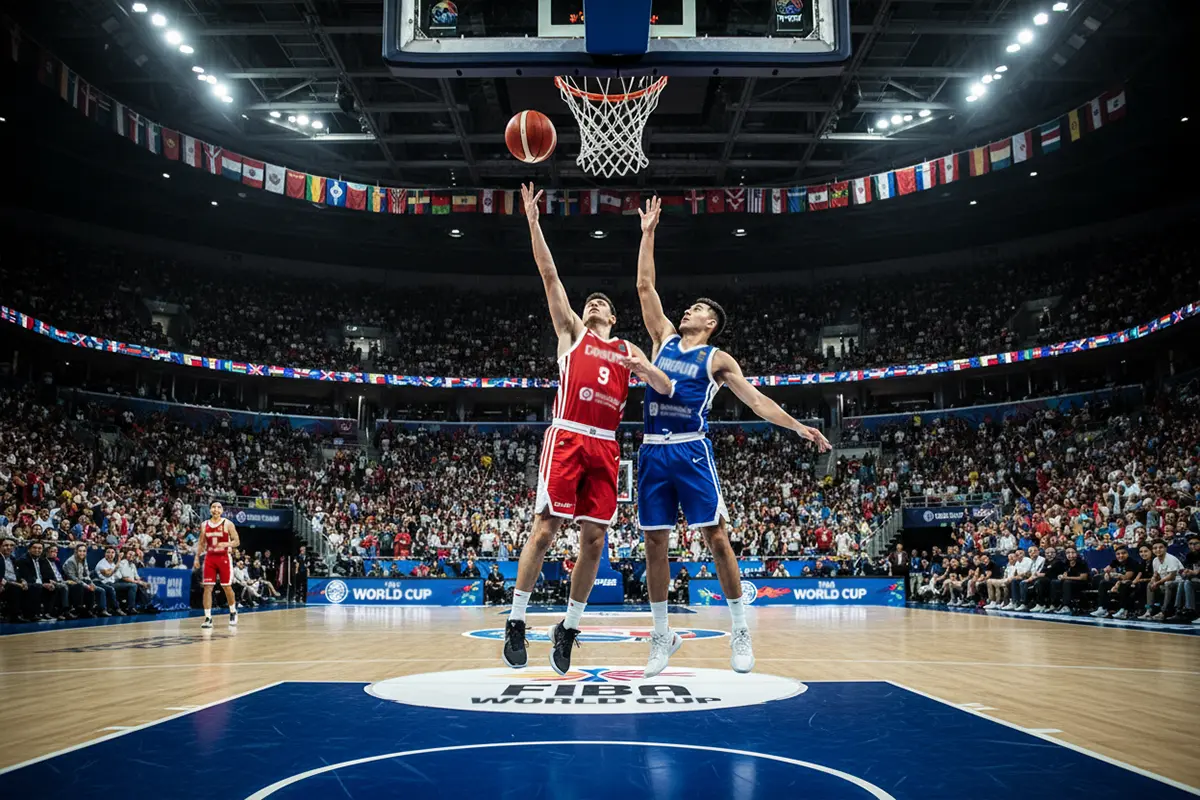 Basketball WM Wetten – Spielszene bei einem FIBA World Cup Spiel mit internationalen Teams