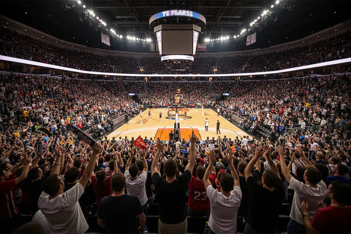 Heimvorteil im Basketball – begeisterte Fans in einer ausverkauften Basketball-Halle